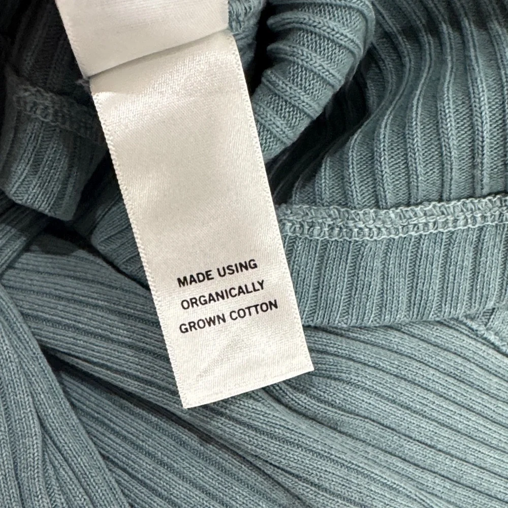 Citizens Of Humanity Ribbed V-Neck Button Cardigan in Dusty Teal - Picture 14 of 16